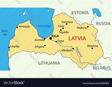 Republic of latvia - map Royalty Free Vector Image