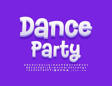 Vector Event Flyer Dance Party Trendy Alphabet Letters Numbers And Symbols Set Stock ...