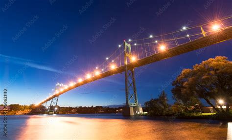 Thousand Islands Bridge at Night Stock Photo | Adobe Stock