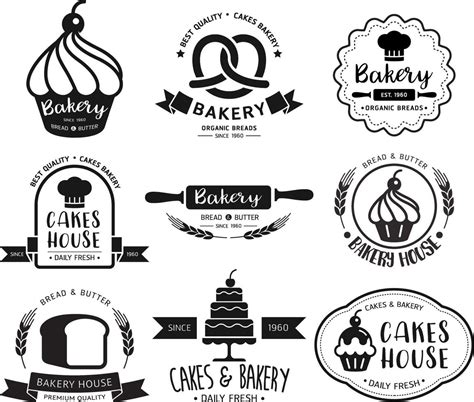 Bakery shop logo set 2093741 Vector Art at Vecteezy