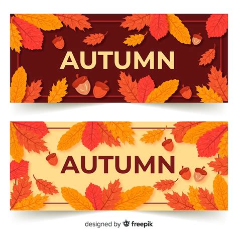 Free Vector | Flat design autumn banners template