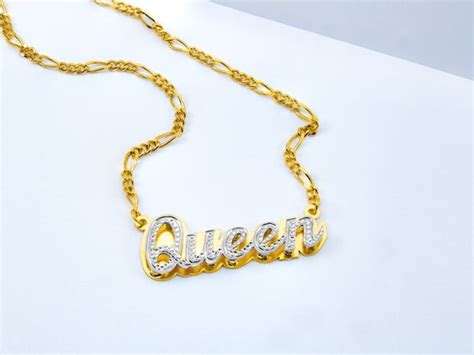 Name Necklace Double Name Plate Name Plate Nameplate - Etsy