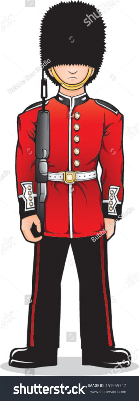 Cartoon Vector Illustration British Royal Guard Stock Vector (Royalty ...