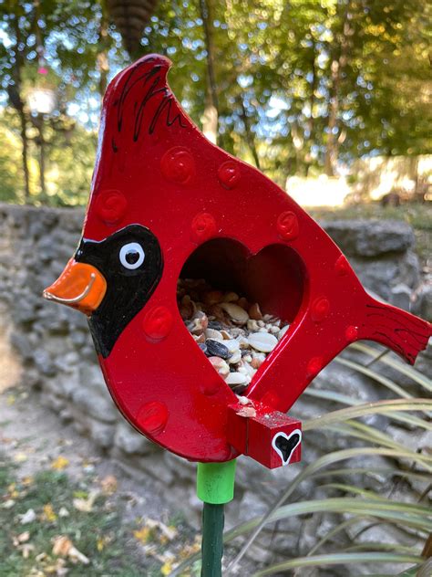 Cardinal Bird Feeder Garden Decor Cardinal Gift Unique Bird - Etsy ...