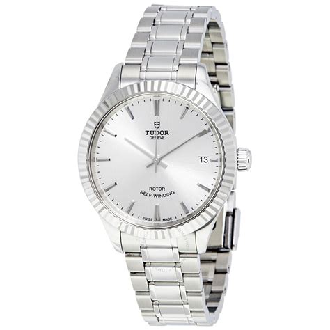 Tudor Style Silver Dial Automatic Ladies Stainless Steel Watch 12310-SVSS - Style - Tudor ...