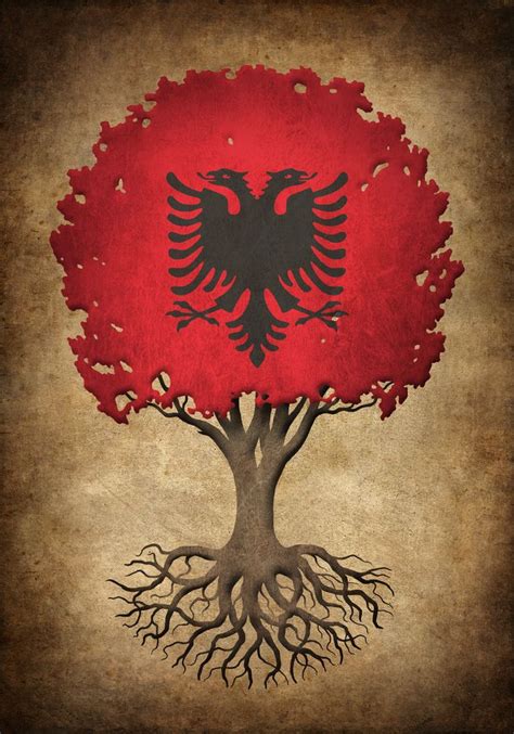 Vintage Tree of Life with Flag of Albania Art Print by Jeff Bartels ...