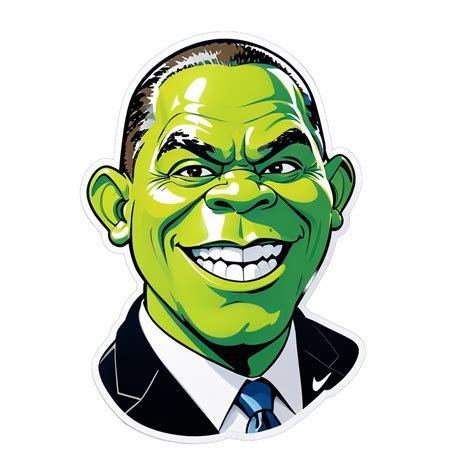 I made an AI sticker of obama shrek