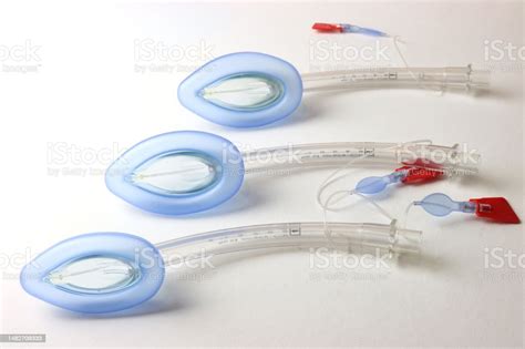 Laryngeal Mask Airway In A White Background Tree Different Sizes Of A Laryngeal Mask In Line ...