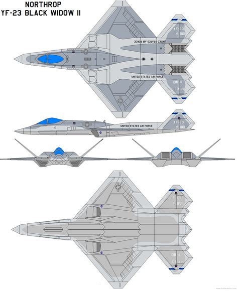 Northrop Grumman YF-23 Black Widow II blueprints free - Outlines