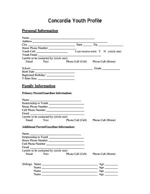 Youth Profiling Form - Fill Online, Printable, Fillable, Blank | pdfFiller