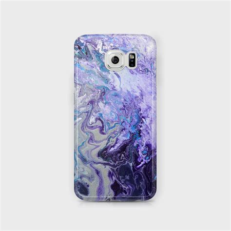 Purple & White Marbled Samsung Phone Case Amethyst Purple