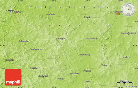 Physical Map of East Beverley