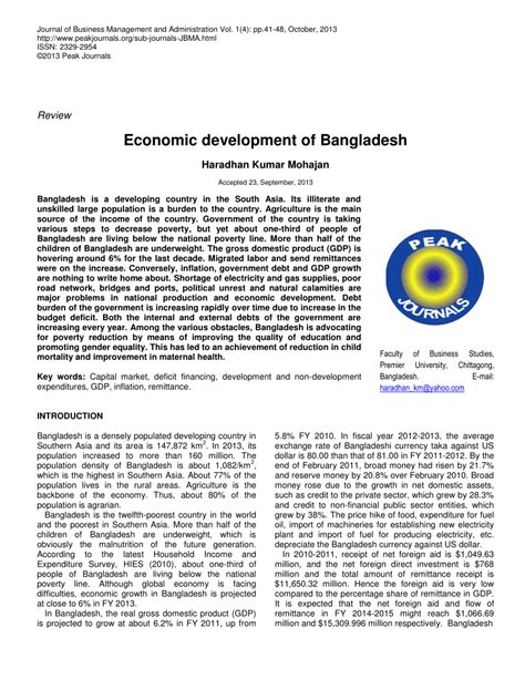 (PDF) ECONOMIC DEVELOPMENT OF BANGLADESH