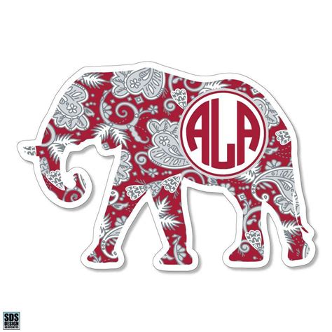 Bama | Alabama 3" Paisley Elephant Decal | Alumni Hall