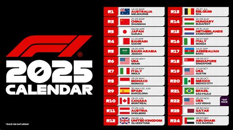 Formula 1 2025 Revised Schedule: A Comprehensive Overview - 2025 Whole ...