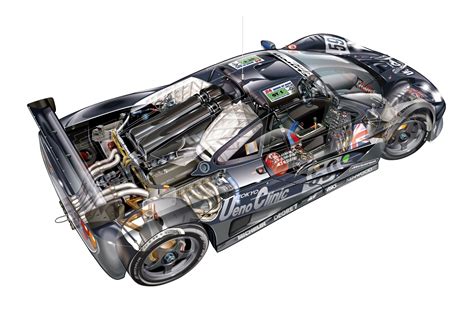 McLaren F1 GTR 1995 Cutaway Drawing in High quality