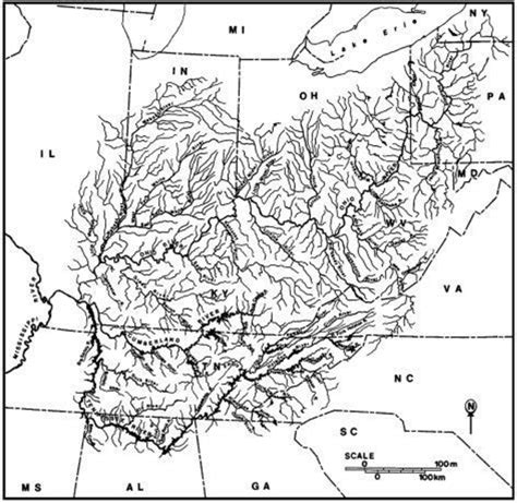 Study area showing the Ohio River Valley Ecosystem (ORVE) showing the ...