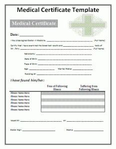 Blank Medical Certificate Pdf