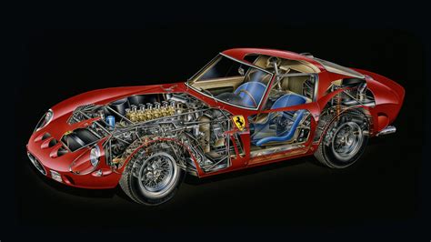 Ferrari 250 GTO Cutaway Drawing in High quality