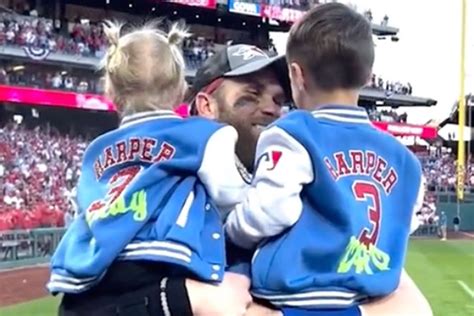 See Bryce Harper and Kids Wear Matching Jackets After Phillies Win