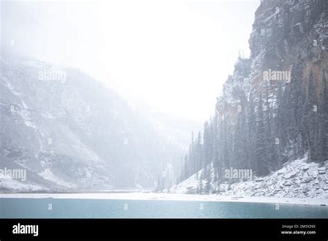 Lake Louise in Winter ,Banff National Park, Alberta, Canada Stock Photo ...