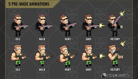 Zombie Killer Shooter - Character Sprite Sheet | GameDev Market