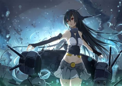 long hair, Red eyes, Anime, Anime girls, Black hair HD Wallpapers ...