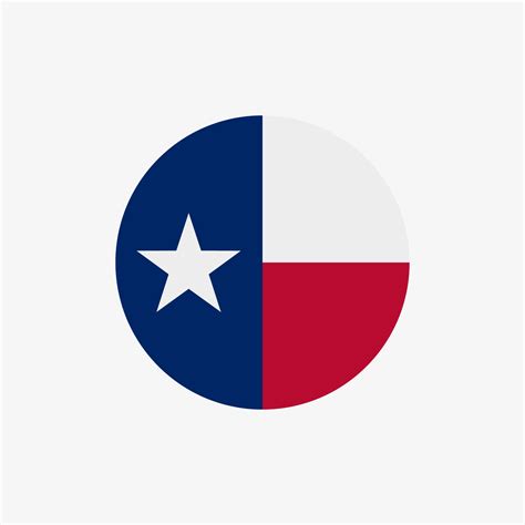 The flag of Texas in a circle. Round flag vector icon isolated on white background. 5567988 ...