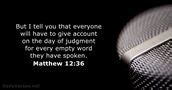 November 9, 2023 - Bible verse of the day (WEB) - Matthew 12:36 ...