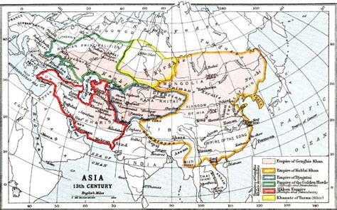 The Empire of Genghis Khan in Asia | chinese history | Asia map, National history, Map