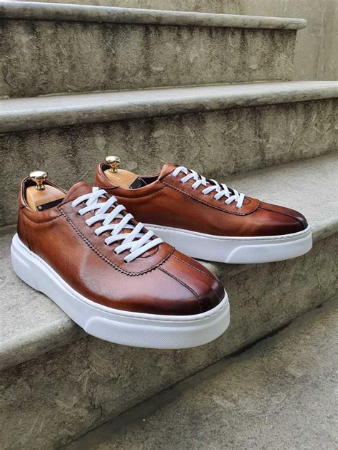 LEATHER TAN SNEAKER in 2020 | Tan sneakers, Sneakers, Tan shoes