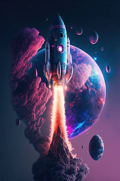 A rocket in space mobile wallpaper