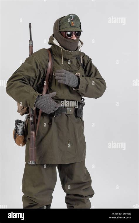 Male actor in the winter military uniform of an german hi-res stock ...