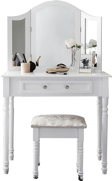 White Vanity Table With Drawers No Mirror - Mirror Ideas