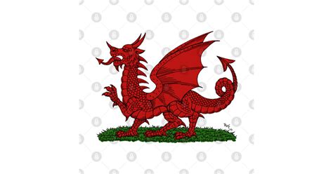 Red Dragon of Wales - Dragon - Pin | TeePublic