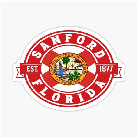 "Sanford Florida Seal - Black" Sticker for Sale by FLCdesigns | Redbubble