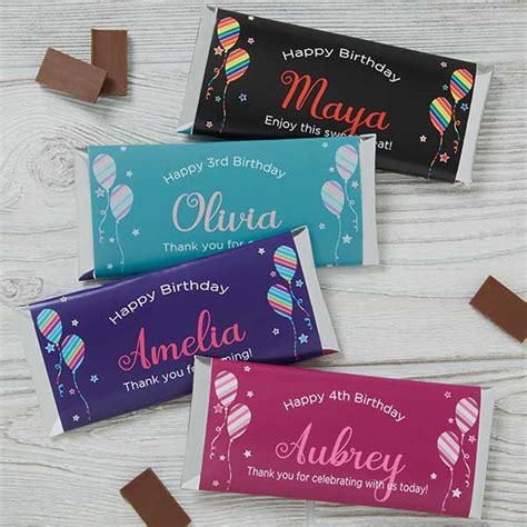 Personalized Candy Bar Wrappers - Birthday Girl