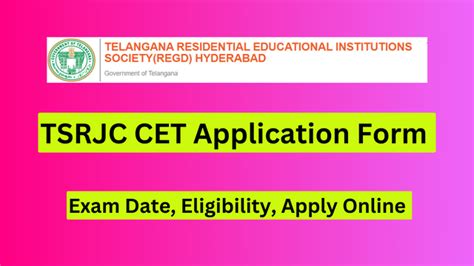 TSRJC CET 2024 Application Form, Exam Date, Eligibility, Apply Online