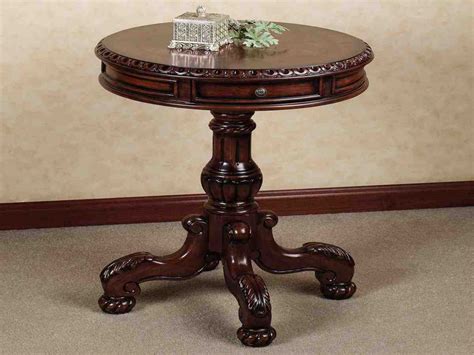 Round Pedestal End Table | Round foyer table, Pedestal table, Corner table designs