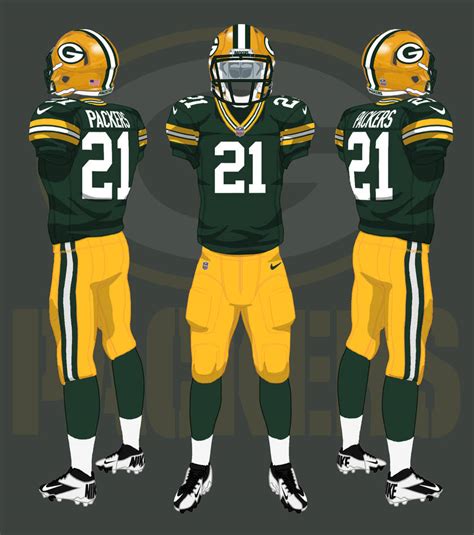 Green Bay Packers uniforms by CoachFieldsOfNOLA on DeviantArt