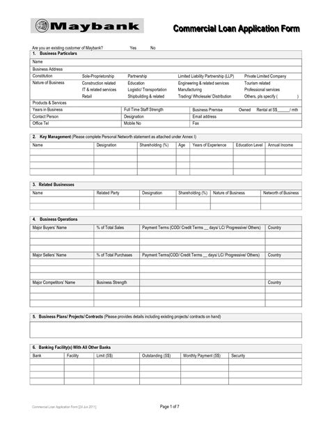 Business Loan Application Form - Free Printable Documents