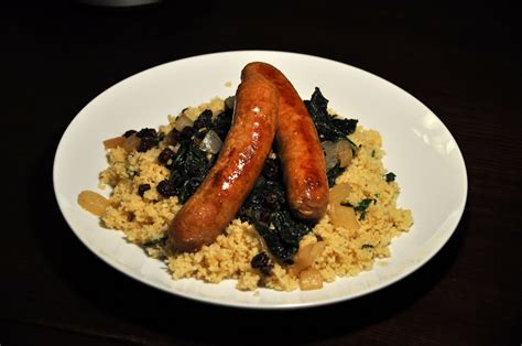 Slice of Rice: Merguez Sausage with Kale and Couscous