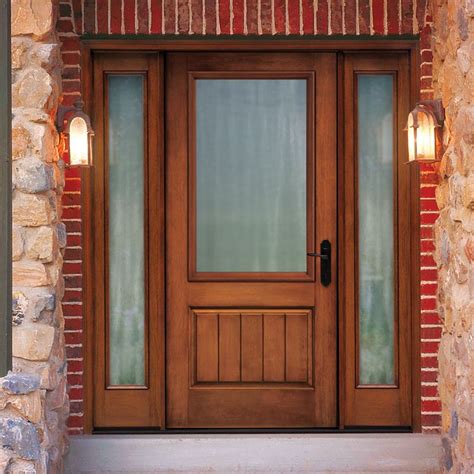 Thermatru Classic Craft Rustic Fiberglass Entry Door with sidelights CCR205XJ | Fiberglass ...