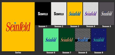 [Poster] Another set for Seinfeld (1989). Season accurate logos and their backgrounds expanded ...