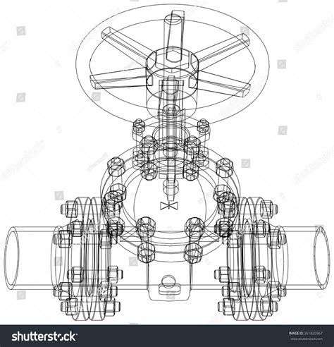 Industrial Valve Detailed Vector Illustration Isolated Stock Vector ...