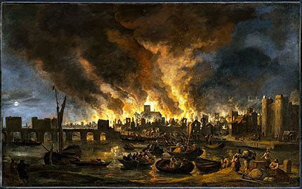 The Great Fire of London, 1666.