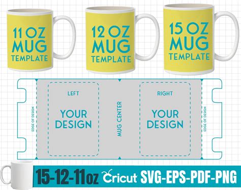 11-12-15 Oz Mug Template Set, Full Wrap Template, Mug Full Wrap ...