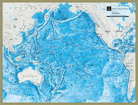 Pacific Ocean Floor Wall Map by National Geographic - MapSales