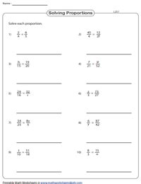 Math Proportions Worksheets - Worksheets For Kindergarten