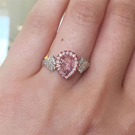 18k White/Rose Pink Diamond Engagement Ring